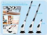 Wireless Electric Cleaning Brush with 8 Replaceable Heads Adjustable Extendable Handle for V1107-CS-DDQJS