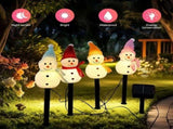 Charming Solar Snowman Stake Lights with Warm Glow, Auto On/Off, and Colorful Hat & Scarf Designs V1341-ZY-48D9FPEU-4PCSMIXEDCOLORS