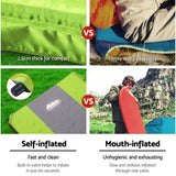 Weisshorn Self Inflating Mattress Camping Sleeping Mat Air Bed Pad Single Green CAMP-MAT-THIN-SIN-GREEN