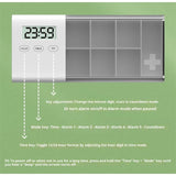 Portable Pill Organizer with Sound Flashing Light and Vibration Alarm, Weekly Pill Dispenser, V1192-AZ-W-3889