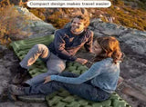 Khaki Single Outdoor Foot Pump Inflatable Sleeping Pad - 40D Nylon Camping Air V888-ELOSUNG56187-4