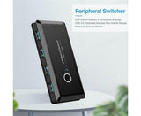 4 USB 2.0 Output Port Computer Sharing Hub Switcher Selector for Mac Chrome OS - Black V1263-JX-240