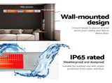 Devanti Electric Strip Heater Infrared Radiant Heaters 3000W RHP-TWR-3000-AL