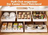 Artiss 2 Pack Pull Out Drawers for Cabinets Expandable Cabinet Organizer White USS-A-PULL-PL-WH