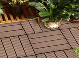 SOGA 11 pcs Light Chocolate DIY Wooden Composite Decking Tiles Garden Outdoor Backyard Flooring Home DECK7004