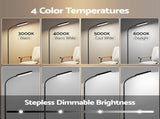 Artiss LED Floor Lamp with Remote Control & 4 Color Temperature Reading Living Room Bedroom Office LAMP-FLOOR-LED-174-BK