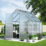 Greenfingers Greenhouse Aluminium Green House Polycarbonate Garden Shed 2.4x1.9M GH-ALU-C-242X190-AB