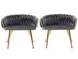 1 Set of 2 Artiss Dining Chairs Velvet Armchair Grey UPHO-C-DIN-01-VEL-GYX2