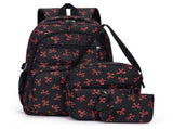 Bow Backpack for Women with Lunchbox, Stylish Daily Carry Backpack Set for School Travel and V1366-AZ2-W-18306