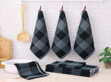 Homaxy 100% Cotton Waffle Weave Kitchen Dish Cloths, 12x12 Inches, 6-Pack, Black Kitchen Towels and V1258-DP02-F-157