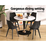 Artiss Dining Chairs Set of 4 Leather Plastic DSW Replica Black BA-BB-DSW-55Y-BKX4