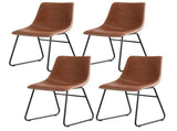 Artiss 4x Dining Chairs Retro PU Leather Kitchen Lounge Cafe Accent Chair Brown UPHO-C-DIN-2503-BRX4