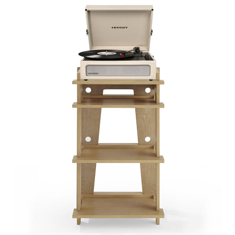 Crosley Voyager Bluetooth Portable Turntable + Crosley SOHO Stand Bundle - Dune V398-CRIW8017BSOS-DU4