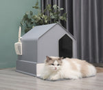 Petwiz Enclosed Cat Litter Box House - Grey V378-PWCLB-GY