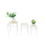 Set 3 Bordeaux Square Tables / Potplant Stands 38cm, 33cm, 28cm V637-48119TBL