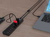 Simplecom CHU810 48W 10-Port USB 3.0 Hub and Charger with Individual Switches 12V/4A Power Adapter V28-CHU810