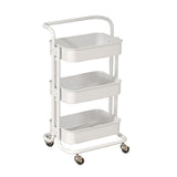 3 Tier Rolling Cart Minimalist Style Sturdy Carbon Steel Mobile Utility Cart for Kitchen Bathroom V1294-YM0901-3117240234912
