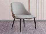 VELLUTO Dining Chair Modern upholstered Leather Kitchen Chairs with armrests Bathtub Chair Leisure V255-F-DICHAIR-GR-WH