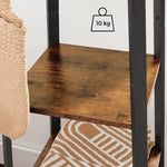 Coat Rack with 3 Shelves with Hooks Rustic Brown and Black V178-11697