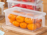 Refrigerator Storage Box,11.42in Clear PP5 Food-Grade Container with Lid,Stackable Organizer Bins V1369-AZ3-W-14646