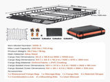 Roof Rack Basket, 1625 x 990 x 105 mm, Universal Rooftop Carrier with 1120 x 870 x 260 mm V952-HKSXLK6439INXPVB0V0