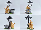 Solar Simulation Rabbit Ornament, charges by day and lights up automatically at night, three rabbits V1232-HWTZD-001