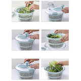 Manual Salad Spinner with Lid Lock and Handle, Easy Use Kitchen Bowl V1263-JX-5378
