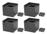 4PCS Sofa Risers Square 4in Porose Bed Lifts Furniture Risers for Fixing Small Pointy Feet Black V1294-YM0716-3117220169111
