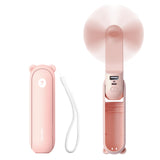 Handheld Mini Fan , 3-in-1 USB Rechargeable Portable Fan with Power Bank & Flashlight, Pocket V1107-HANDHELD MINI FAN (PINK)