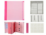(Thick Version)Pink Accordion File Binder with 12 Envelopes - Durable Document Organizer V888-ELOSUNG17099