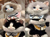 Black Adorable Plush Cat Backpack - Soft Furry Doll Bag with Zipper Compartment for Girls and Women V888-ELOSUNG36722