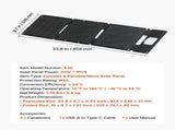 30W Foldable Solar Panel Charger, 16BB N-Type Monocrystalline Solar Panel 24% Efficiency, V952-BXZDTYNB130WQ3D4Y001Y3