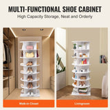 VEVOR 7-Tier Rotating Shoe Rack Tower 360&deg;Spinning Shoe Display with Base Black V952-BSXZXJ7CGD4G22506V0