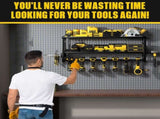 Heavy Duty Power Tool Organizer Wall Mount - 3-Tier Garage Storage Rack with Drill Holder, V888-ELOSUNG18460