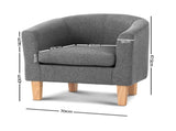 Artiss Armchair Tub Chair Grey Abby UPHO-B-TUB02-GY