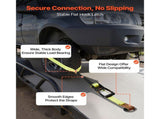 Wheel Chock Tie-Down Kit, Tire-Style Motorcycle Tie-Down System, Car Tie Down Kit with Flat Hook, V952-CLJGTJ2LTXBPN6TE9001V0