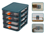 Green Plastic Storage Organizer with Multiple Drawers for Desk, Kitchen, and Home Use V1369-AZ3-W-14252
