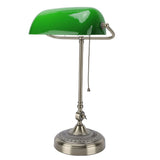 Vintage Desk Lamp Plug In Table Lamp with Green Glass Shade Pull Chain Switch for Home Bedroom Study V1294-YM0901-3119260009012