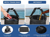 13 Gallon Waterproof Marine Trash Bag Holder with 6 Clips and Pocket, Reusable Waste Bin for V1189-LC-AMZ-00152