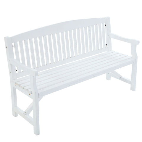 Gardeon 5FT Outdoor Garden Bench Wooden 3 Seat Chair Patio Furniture White ODF-BENCH-5FT-WH