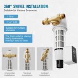Spin Down Filter, 40 Micron Whole House Sediment Filter for Well Water, 1" G-M 1 1/4" G-M, 8 T/H V952-ZDCXQZSGLQFC03MQTV9