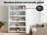 Artiss 5-Tier Display Cabinet Storage Bookshelf Clear Shelf White FUR-T-DSHELF-03-WH