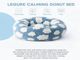 Medium Large Pet Donut Bed -90cm outer diameter, Soft Plush Round Dog Bed and Cat Bed V888-ELOSUNG54603