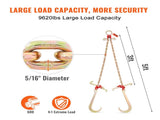 V-Chain Bridle, 4364 kg Working Load Limit, 8 x 914.4 mm G80 Tow Chain with RTJ Cluster Hooks, DOT V952-GTLMGDXJZYCZD1MNHV0