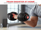 Powertrain 24kg Adjustable Dumbbells 15-in-1 Home Gym Weights Red DMB-BF1-024-1