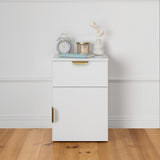 PORTO BEDSIDE TABLE - WHITE - SLIM - PULL BRASS V164-ECS13WFTB03G