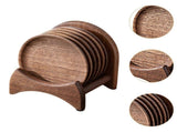 6pcs Wooden Drink Coasters with Holder for Household Freezer Fridge V1263-JX-5437