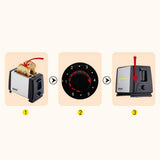 BH 002 Automatic Toaster Multifunctional 2 Slice Toaster Home Breakfast Machine AC 220V Black V1294-YM0716-3113220106211