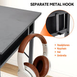 80cm Study Desk Home Office Computer Desk with 2 Fabric Drawers Side Pocket and Hook Modern Small V985-STUDYDESK
