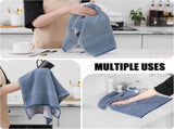 Homaxy Set of 8 Bulk Cotton Terry Kitchen Towels Set, 12 x 12 13 x 28 Inches, Checkered Designed V1258-DP02-F-171